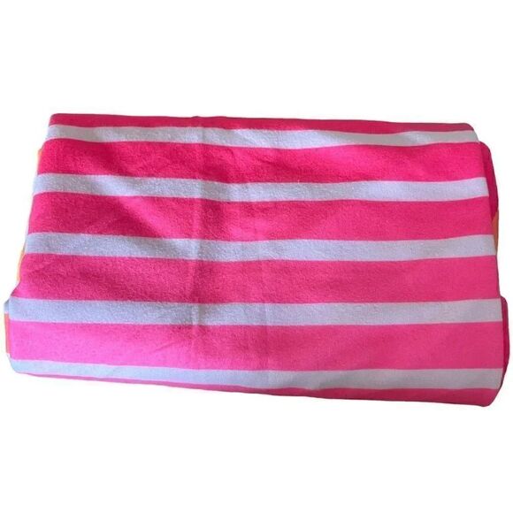 2 for $30 Victoria Secret Stripes Pink Neon Roll Up Beach Sand Blanket - Picture 3 of 8